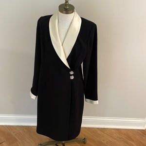Brownstone Studio black tuxedo formal sheath dress size 6